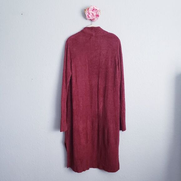 Barefoot Dreams Cozychic Lite Catalina Long Cardigan in Garnet - Picture 8 of 8